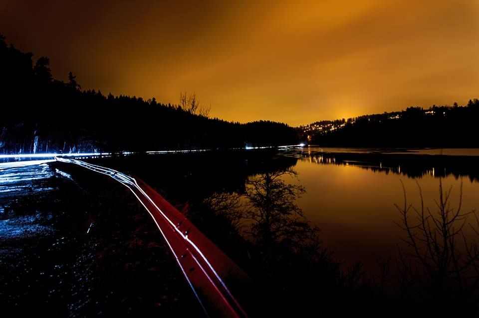 Night photo over lake