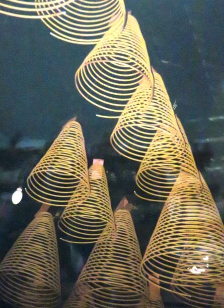 China - AMA Temple in Macao (spiral candles hanging from the ceiling by believers)