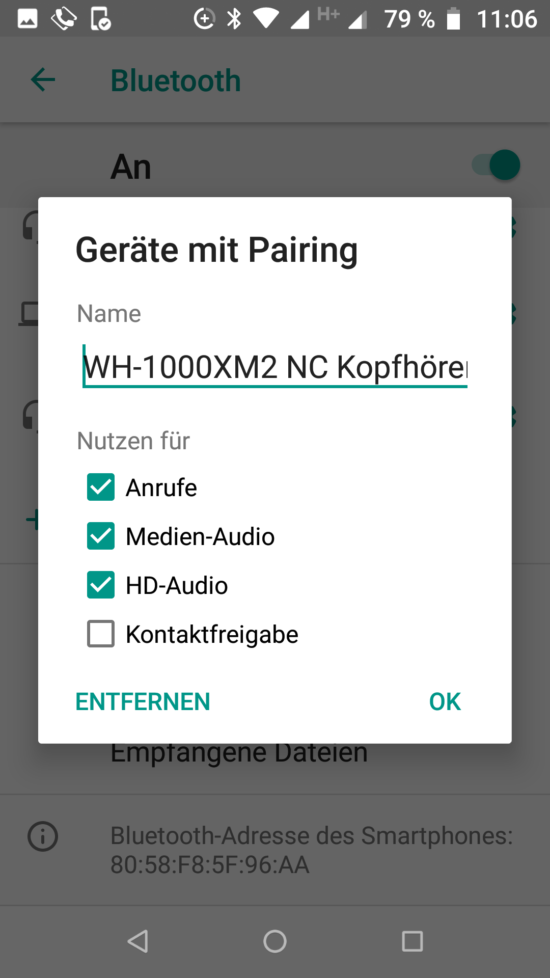 So sieht es aus. Es fehlt aptX HD und LDAP