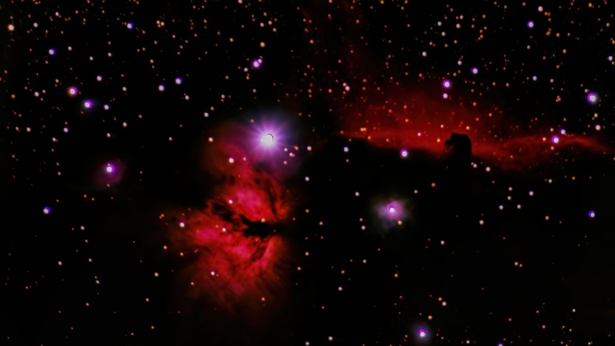 Pferdekopf und Flamme im Sternbild Orion 165 Minuten belichtet in 840mm