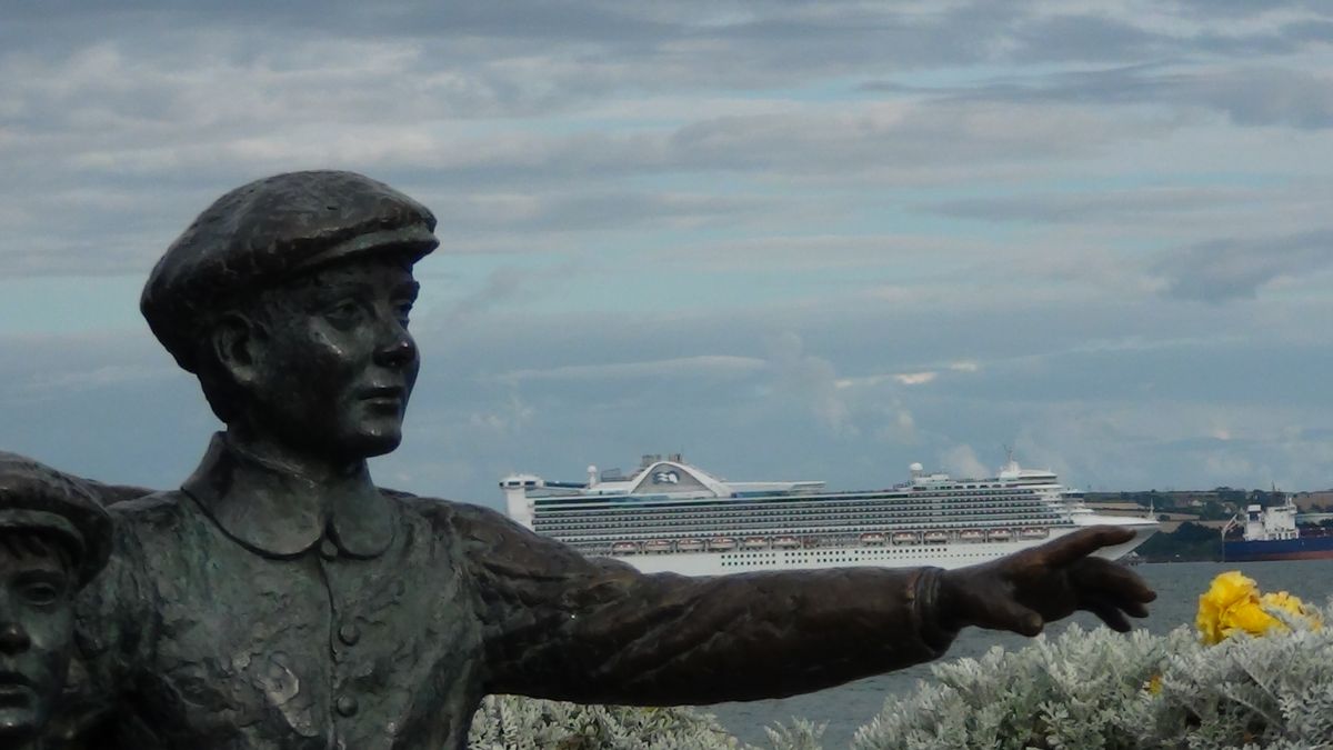 Annie Moore`s Brother Pointing Out To Sea.